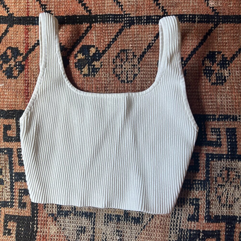 Aritzia Babaton Sculpt Knit Squareneck Cropped Tank Top